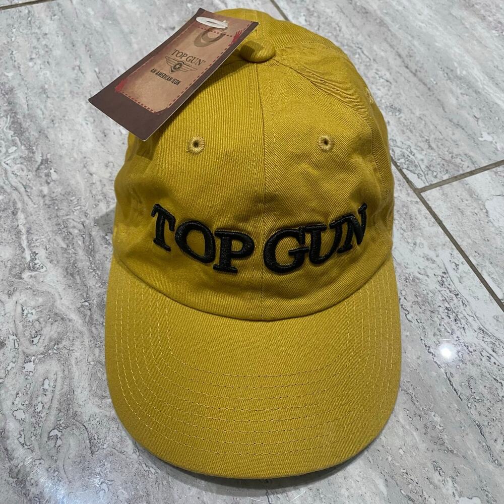 NWT Top Gun Official Embroidered Logo Black/Yellow Cap Hat OS
